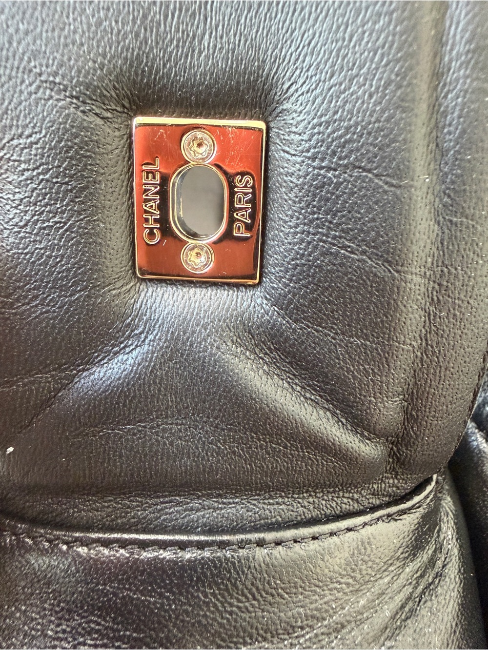 Chanel Blazy Black Lambskin Square Toe CC Logo Turn-lock Crunchy Ballet Flats - Picture 8 of 16